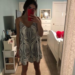 white dress w black design